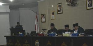 Wakil Bupati Lampung Selatan Nanang Ermanto Memberikan sambutan pada saat Paripurna Pembahasan Rancangan Peraturan Daerah (Ranperda) Tentang Pertanggungjawaban Pelaksanaan APBD Lampung Selatan (Lamsel), Tahun Anggaran 2015. Kamis, (21/7/16)